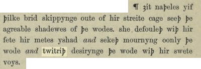 Chaucer's use of 'twitter'